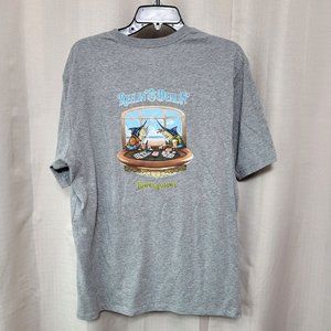 Tommy Bahama Reelin And Dealin Graphic T Shirt Men's Size M Gray Heather NWT